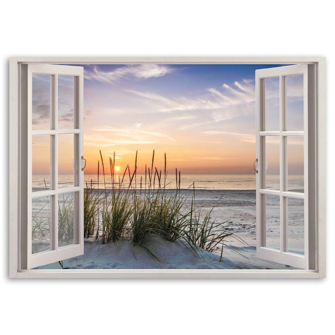 Emaga Obraz na płótnie, Okno z widokiem na plażę - 100x70